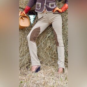 Dolce & Gabbana Beige and Brown Riding Pants